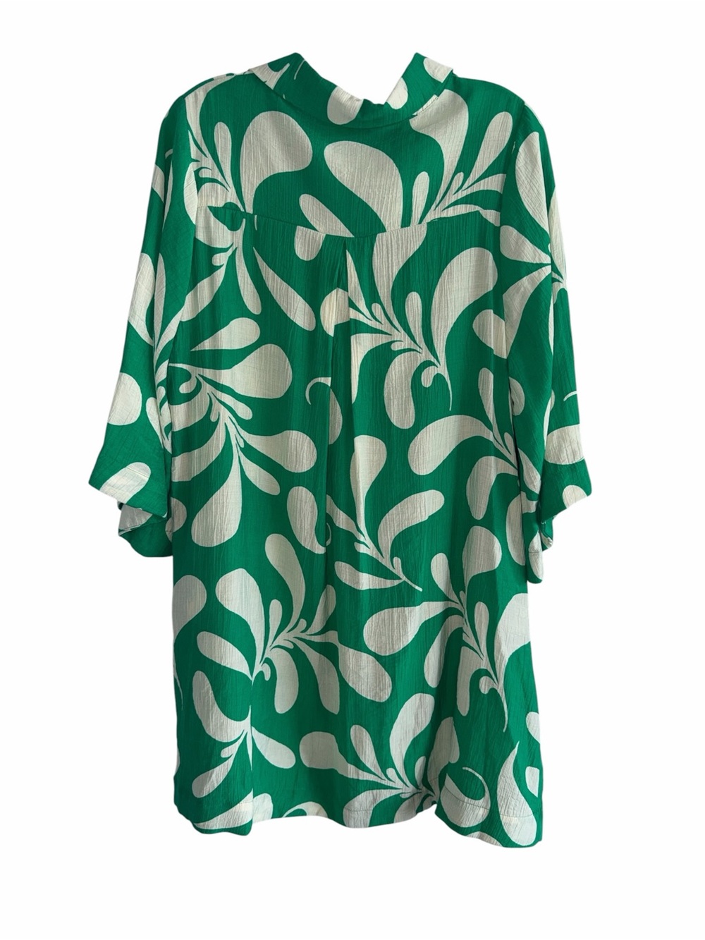 Umgee Green & White Abstract V-Neck Dress Size small - Picture 3 of 6